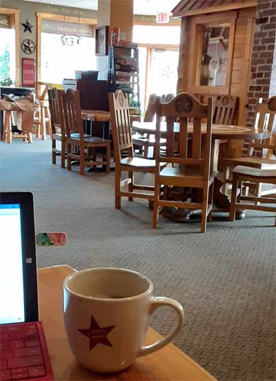 Writing at Cabin Coffee